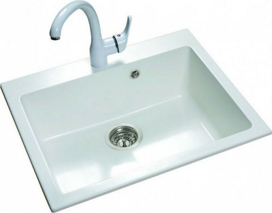 Sanitec Classic Drop-In Chiuvetă din Granit Sintetic L70xW50cm Alb