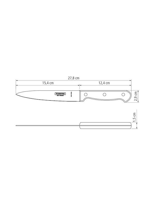 Tramontina Knife Meat made of Stainless Steel 27.8cm 21139176 1pcs