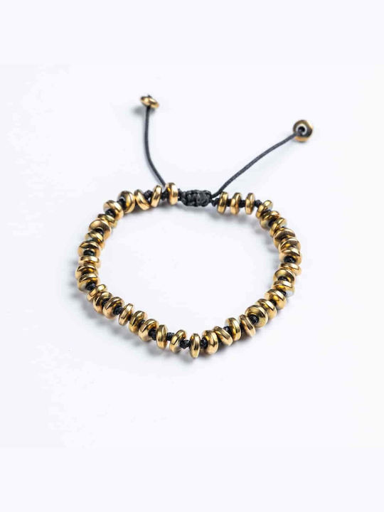 Cuoro Bracelet Macrame made of Cord Gold Plated