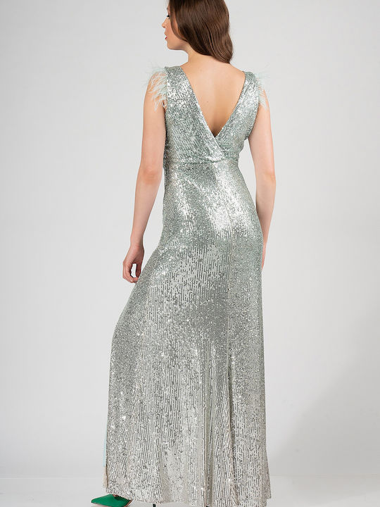 Rochie Maxi De Seară De Vară Cu Deschizătură Verde