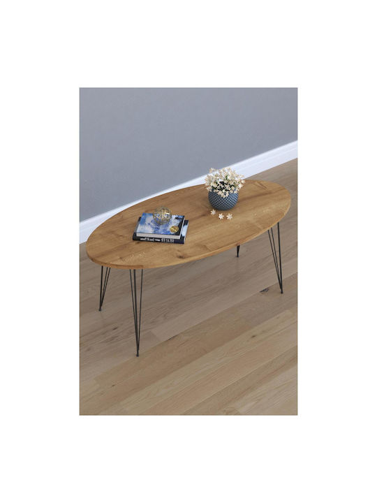 Oval Zentral Kaffeetisch Seye Holz Eiche M90xB45xH40cm