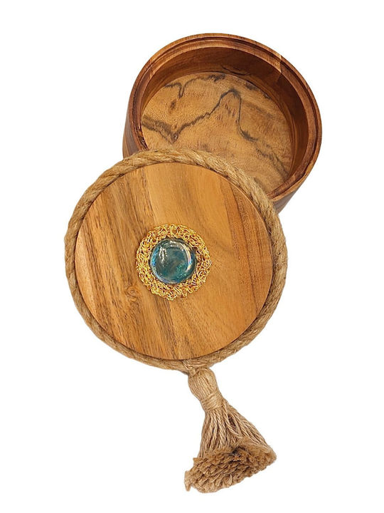 Κουτί Κοσμημάτων Ξύλινο Καφέ 16x7cm