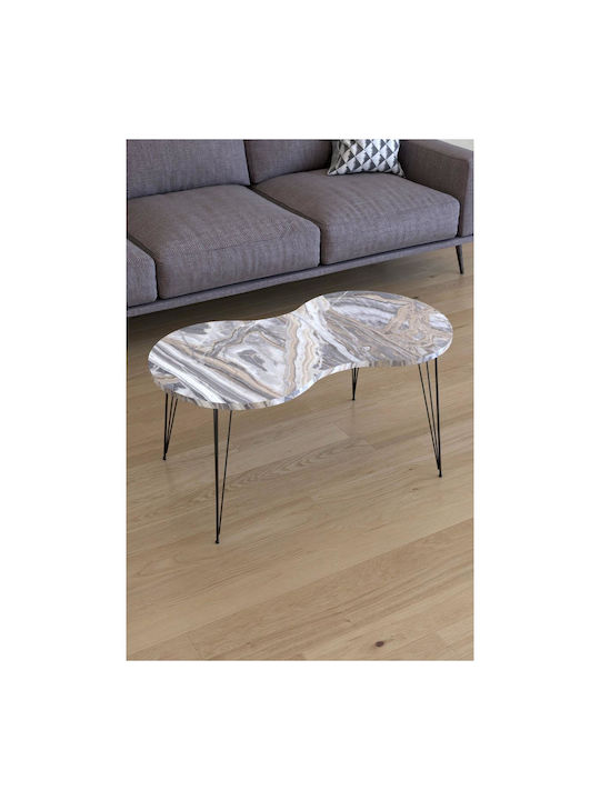ArteLibre Ovales Zentral Kaffeetisch Sade Holz Grau M90xB41xH40cm