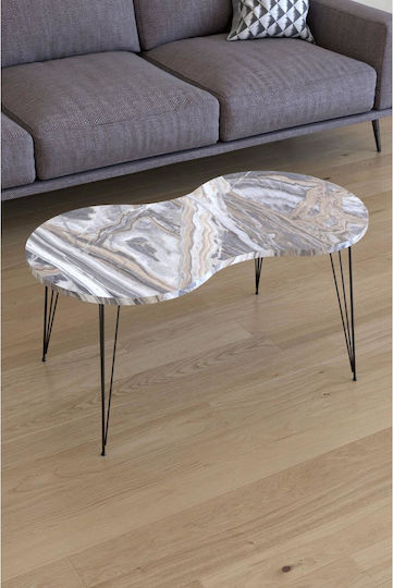 ArteLibre Ovales Zentral Kaffeetisch Sade Holz Grau M90xB41xH40cm