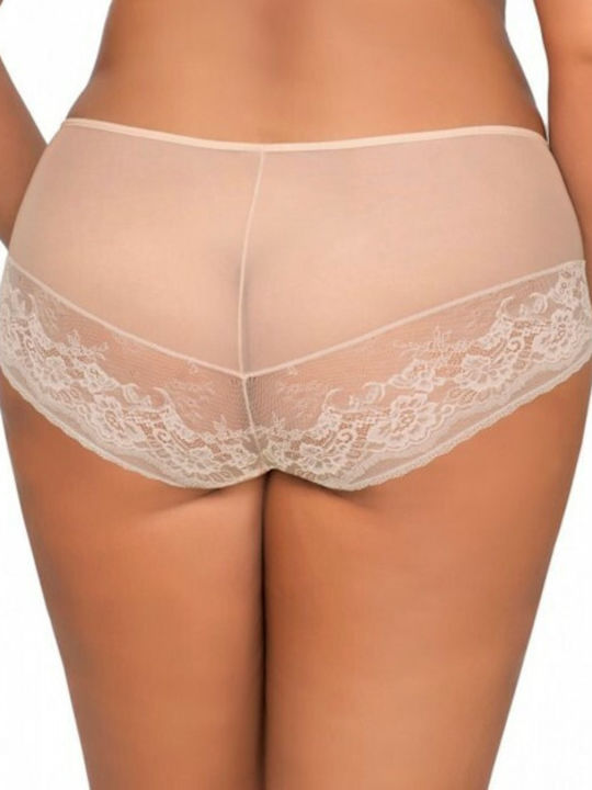 AVA High-waisted Women's Slip Seamless with Lace Beige