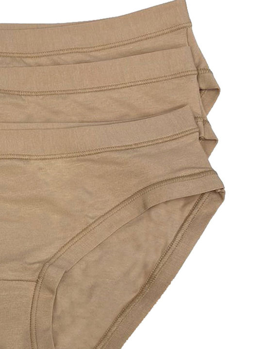 Mini Βαμβακερά Γυναικεία Slip 3Pack Μπεζ