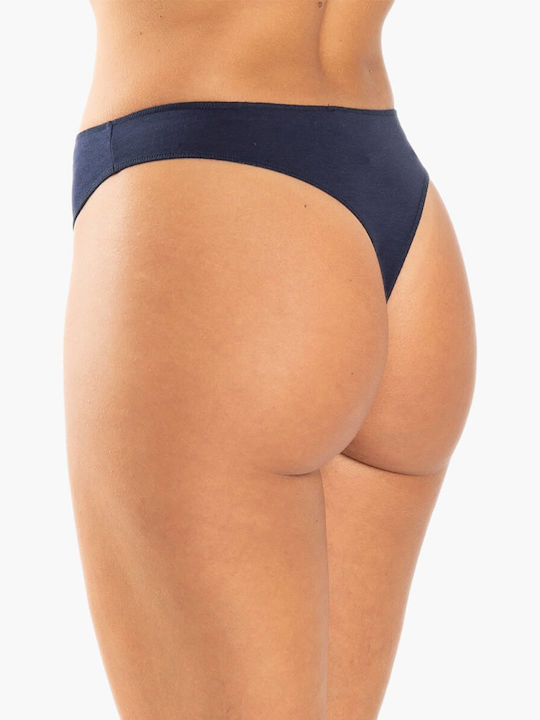 A.A UNDERWEAR Cotton Women's String Navy Blue