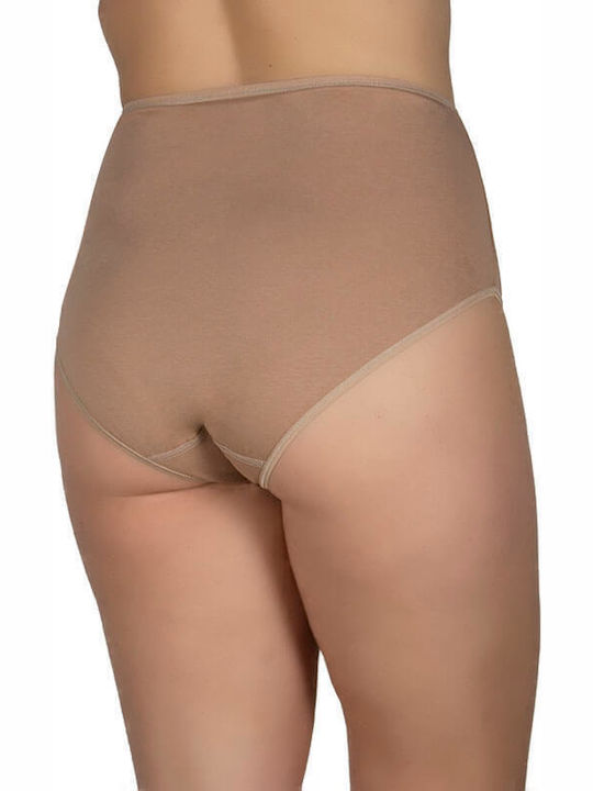 A.A UNDERWEAR Βαμβακερά Ψηλόμεσα Γυναικεία Slip MultiPack Μπεζ