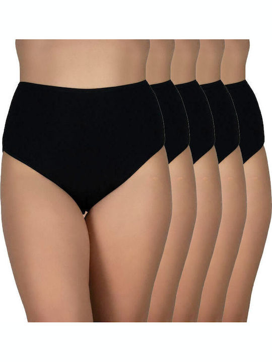 Hohe Taille Damen Slip MultiPack Schwarz