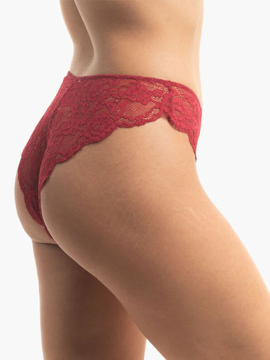 A.A UNDERWEAR Plus Femeie Brazilia cu Dantelă Burgundy