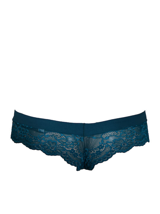 MEI Women's Boxer with Lace Blue