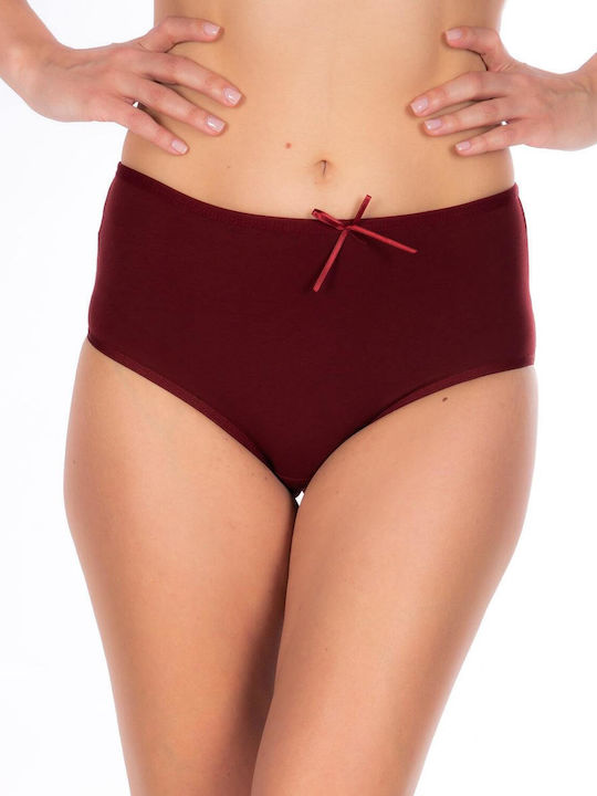 Jokers Baumwolle Hochtailliert Damen Slip Burgundisch