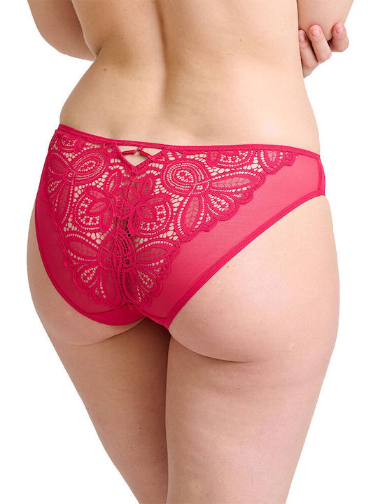 Sans Complexe Damen Slip mit Spitze Rot