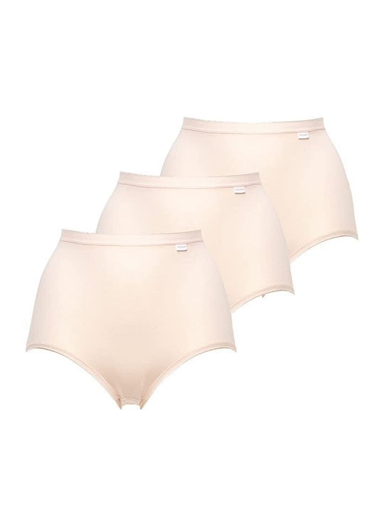 Βαμβακερά Висока талия Дамско Слип 3Pack Бежови