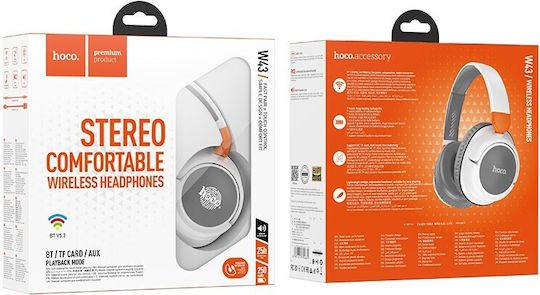 Hoco W43 Adventure Fără fir / Cu fir On Ear Căști cu Radio cu 25 ore de Funcționare Albe