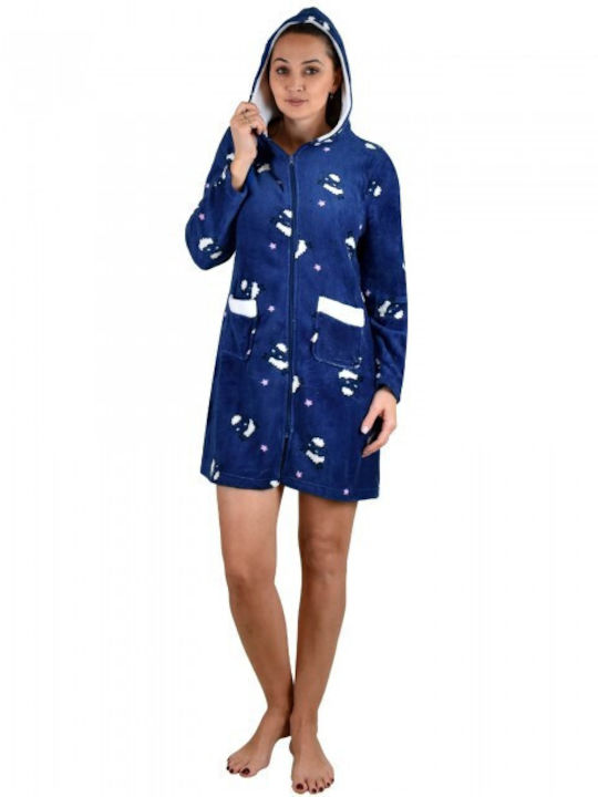 Karelpiu Winter Women's Fleece Robe Blue