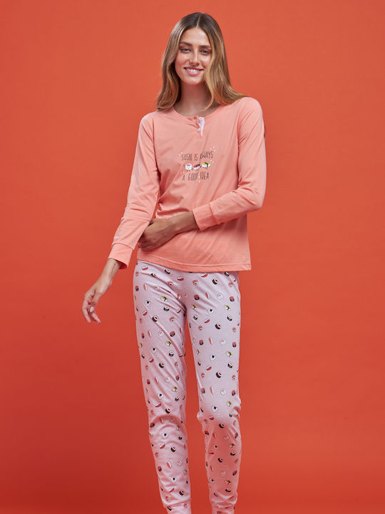 Noidinotte Winter Damen Pyjama-Set Rosa