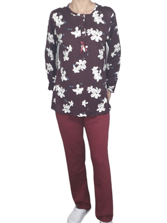 Christies Winter Women's Pyjama Set Cotton Burgundy