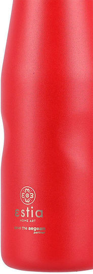 Estia Travel Flask Save Aegean Recyclable Bottle Thermos Stainless Steel BPA Free 500ml Scarlet Red