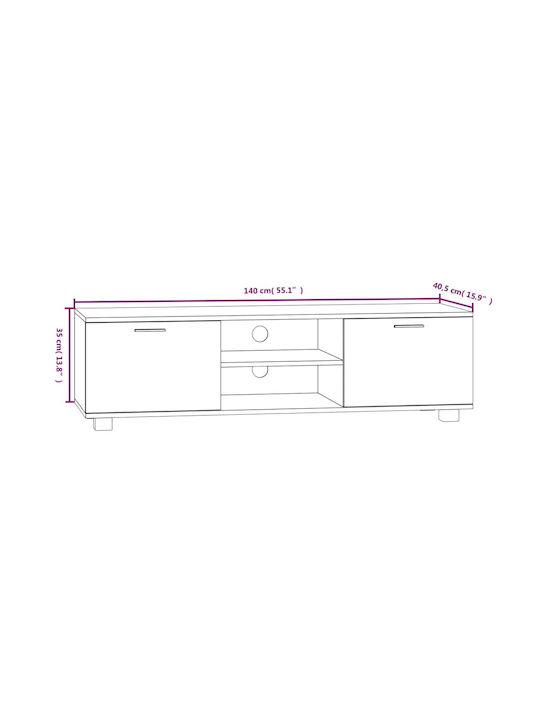 TV-Ständer Schwarz M140xT40,5xH35cm