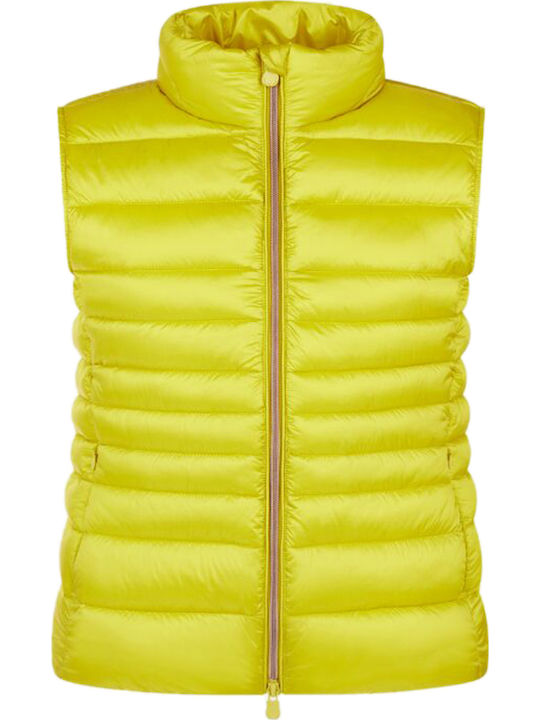 Scurtă Jachetă de femei Fără mâneci Puffer Verde