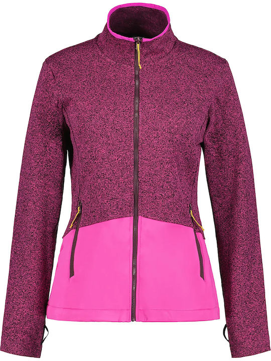 Women's Short Parka Jacket for Winter with Hood Burgundy