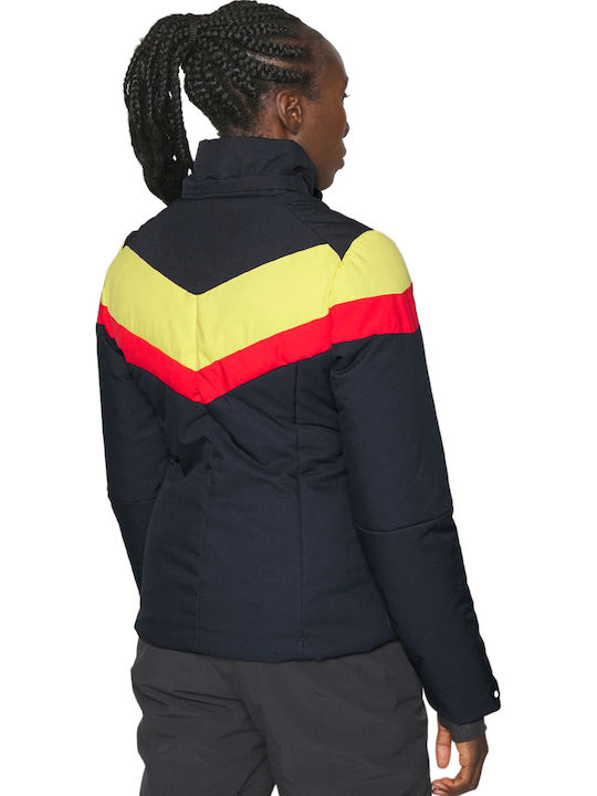 Kurz Damen Puffer Jacke mit pelziger Kapuze für Winter Blau