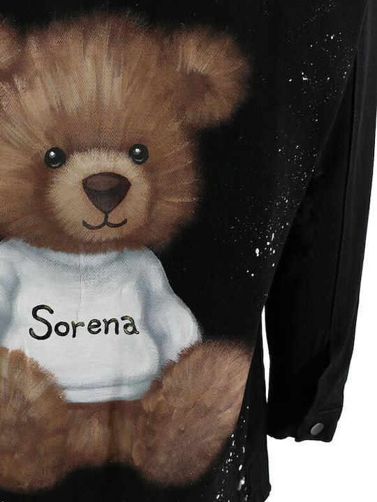 Sorena Handmade Langärmelig Damen Hemd Schwarz