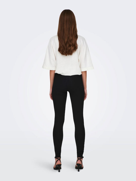 Only Frauen Lang Leggings Hochgeschnitten Schwarz