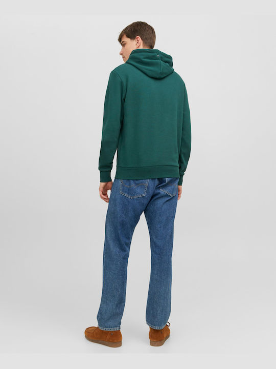 Jack & Jones Men's Sweatshirt with Hood and Pockets Green