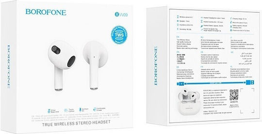 Borofone BW09 Sound Rhyme In-ear Bluetooth Handsfree Ακουστικά με Θήκη Φόρτισης Μαύρα