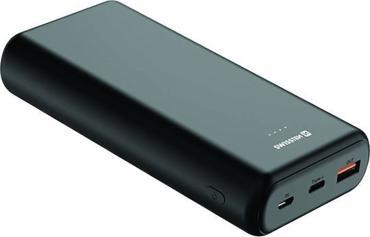 Swissten Power Bank 20000mAh with USB-A Port and 2 USB-C Ports Black