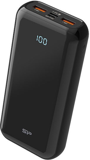 Silicon Power GS15 Power Bank 20000mAh με 2 Θύρες USB-A Μαύρο
