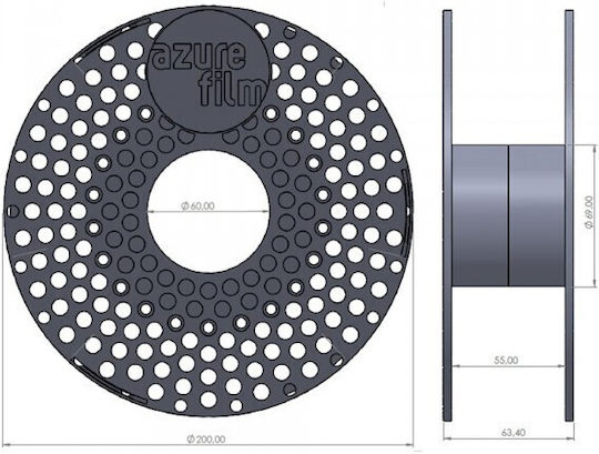 Azurefilm PLA 3D Printer Filament 1.75mm Μπλε 1kg
