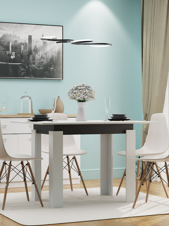 Family Table Kitchen Extendable Wooden White 90x60x77cm