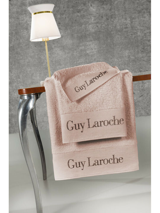 Guy Laroche Σετ Πετσέτες Μπάνιου 3τμχ Futura Old Pink Βάρους 500gr/m²