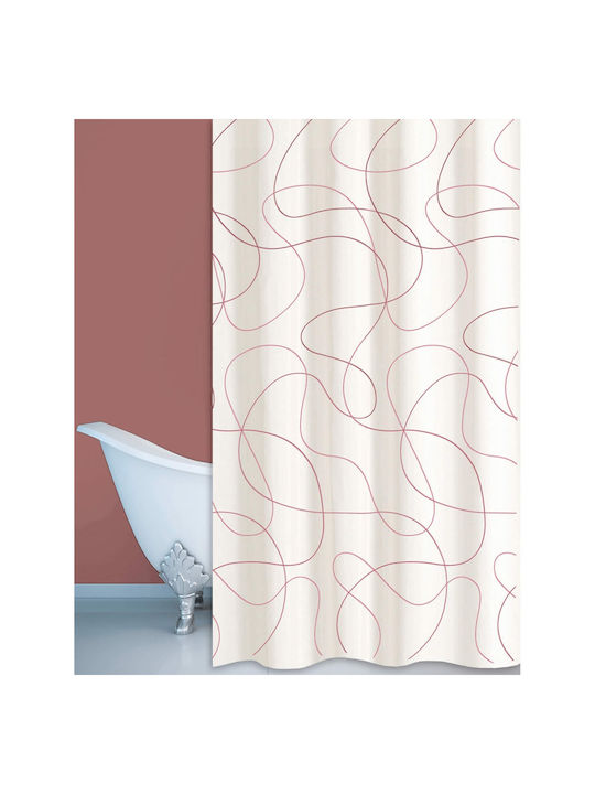 San Lorentzo Slim Fabric Shower Curtain 180x200cm Beige 1979