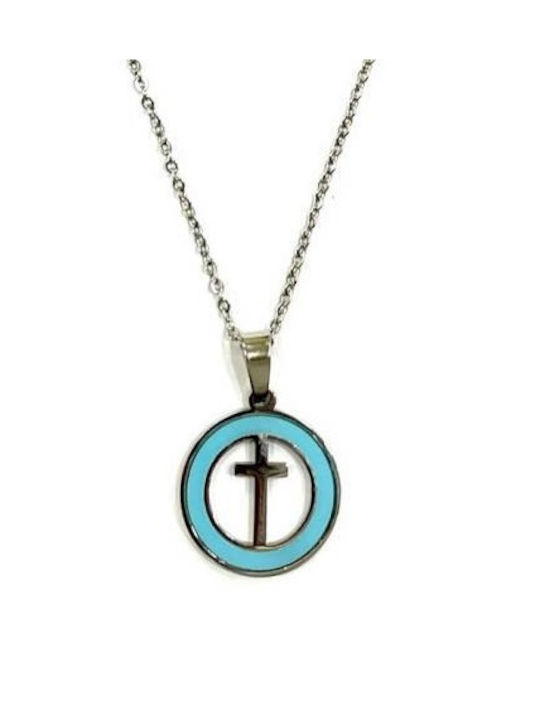 Tatu Moyo Cross from Steel with Chain