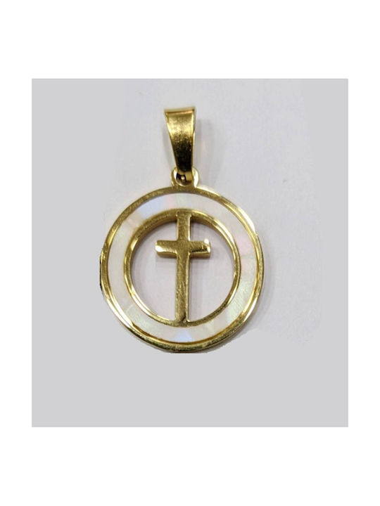 Tatu Moyo Cross from Gold Plated Steel with Chain