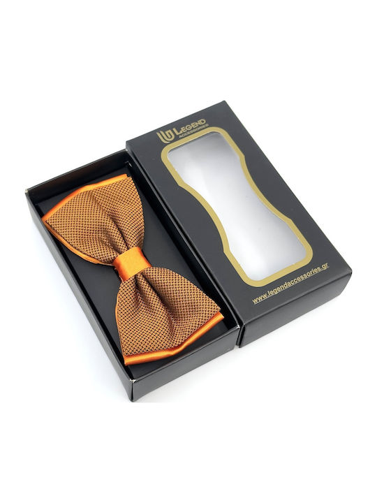 Legend Accessories Σετ Υφασμάτινo Παπιγιόν με Μαντήλι Πορτοκαλί