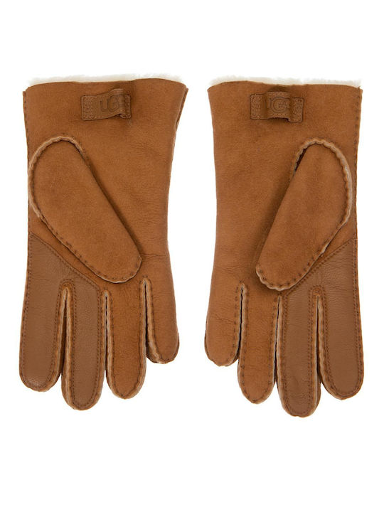 Ugg Australia 18712 Contrast Sheepskin Tech Braun Leder Handschuhe Berührung