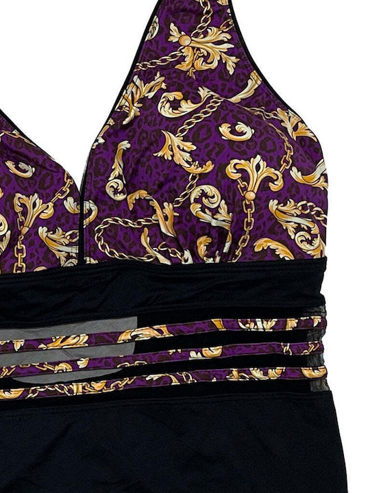 Ustyle One-Piece Swimsuit Purple