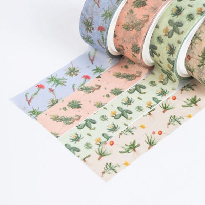 Grupo Erik Adhesive Decoration Tape Σετ Σετ 4 Ταινίες Washi Botanical Cacti by Kokonote SWT002