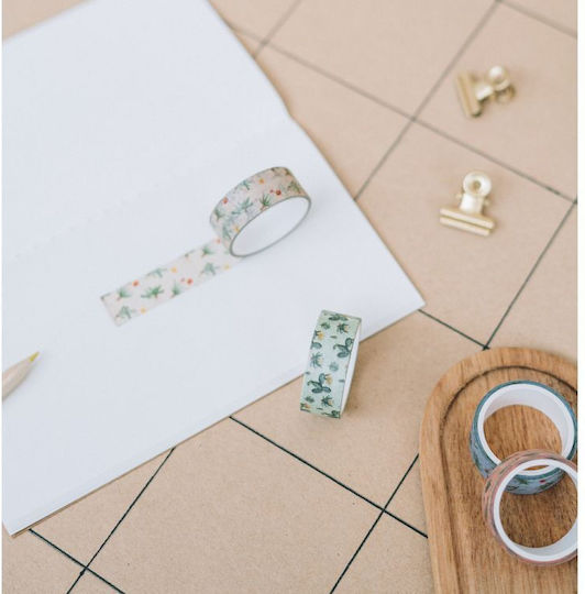 Grupo Erik Декоративна Лепенка Set Set 4 Тeнuи Washi Botanical Cacti by Kokonote 1бр