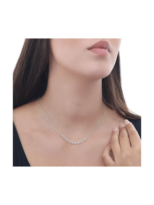 Necklace from White Gold 14K with Diamond