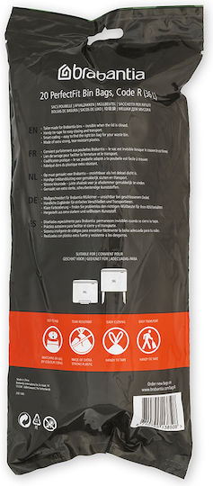 Brabantia Trash Bags Capacity 36lt with Drawstring PerfectFit 20x36cm 20pcs White
