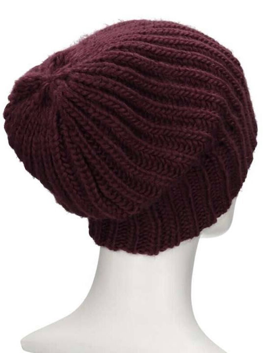 Beanie Σκούφος με Rib Πλέξη σε Κόκκινο χρώμα