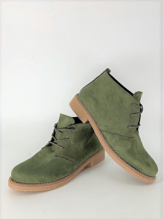 Suede Women's Oxford Boots Khaki