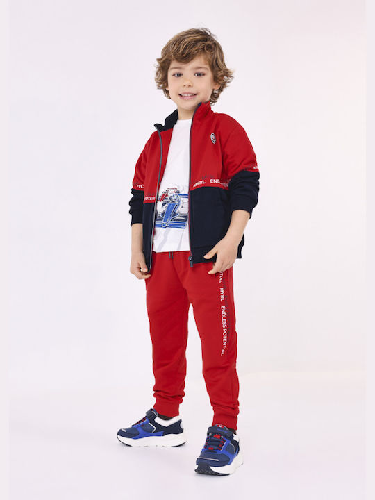 Mayoral Kids Sweatpants Set Red 2pcs