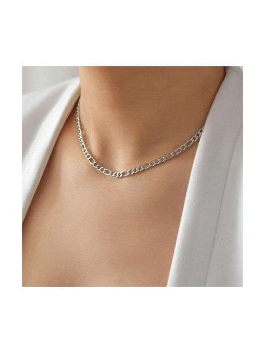 Amor Amor Women's Stainless Steel Neck Chain White 40cm